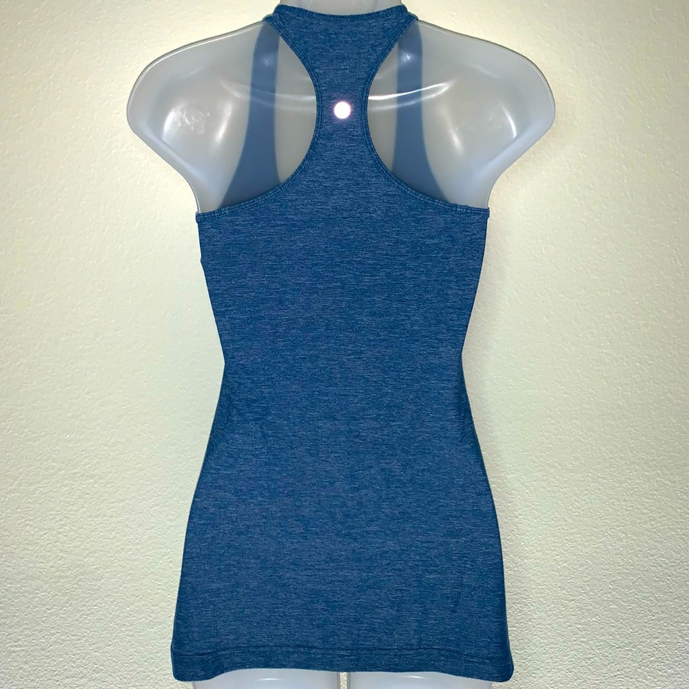 Lululemon CRB Cool Racerback Tank Top in Heathered Poseidon Blue - Sz. 2 - Picture 2 of 9